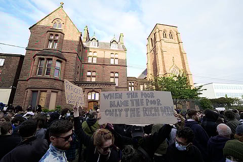 Counter protestors in Liverpool